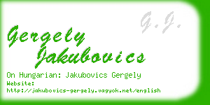 gergely jakubovics business card